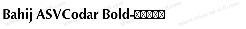Bahij ASVCodar Bold字体转换